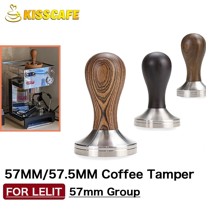 Tamper Per Caffè 57Mm 57.5Mm Martello Per Caffè In Polvere Per Lelit 57Mm Acciaio Inossidabile Barista Espresso Accessori Per Caffè Strumento Angolare
