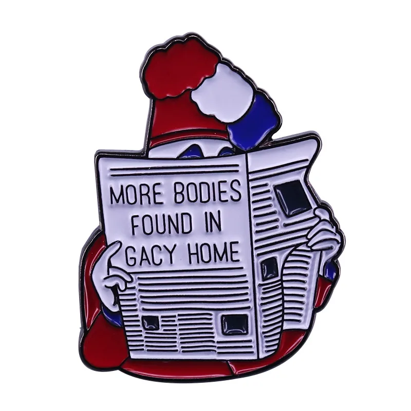 Serial Killer John Wayne Gacy Spilla True Crime Clown Giornale Pin Retro Horror Gift