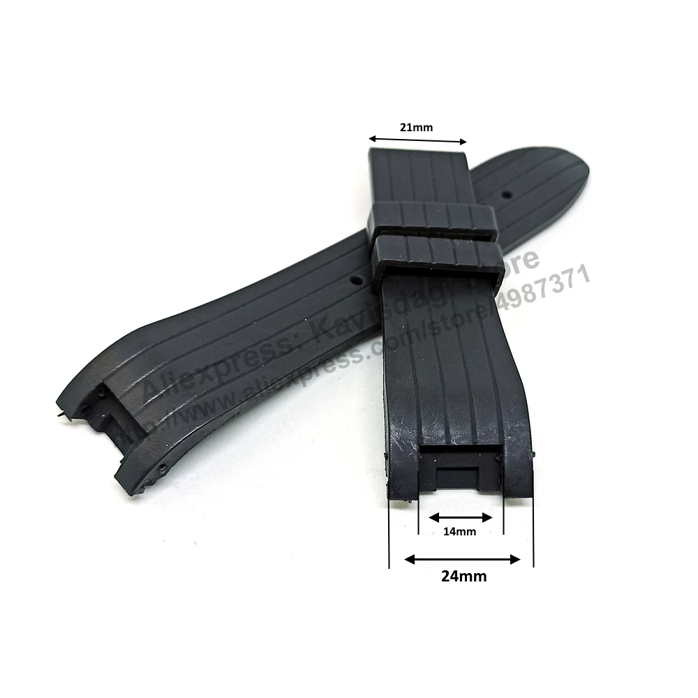 Cerruti 1881 64641-Muslimah Si Adatta Al Cinturino Di Ricambio In Silicone Di Gomma Nera Da 24Mm
