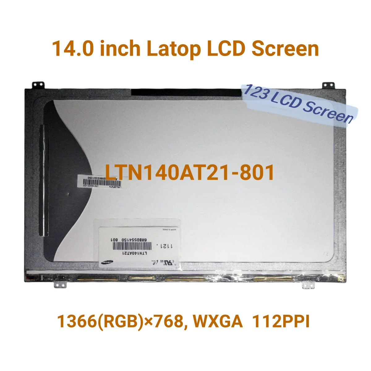 14 "Pa Originale Samsung 1366 X768, Ltn140At21-801,Ltn140At21-802,Ltn140At21-00, Ltn140At21-002,Ltn140At21, Pannello Lcd Alto Ale