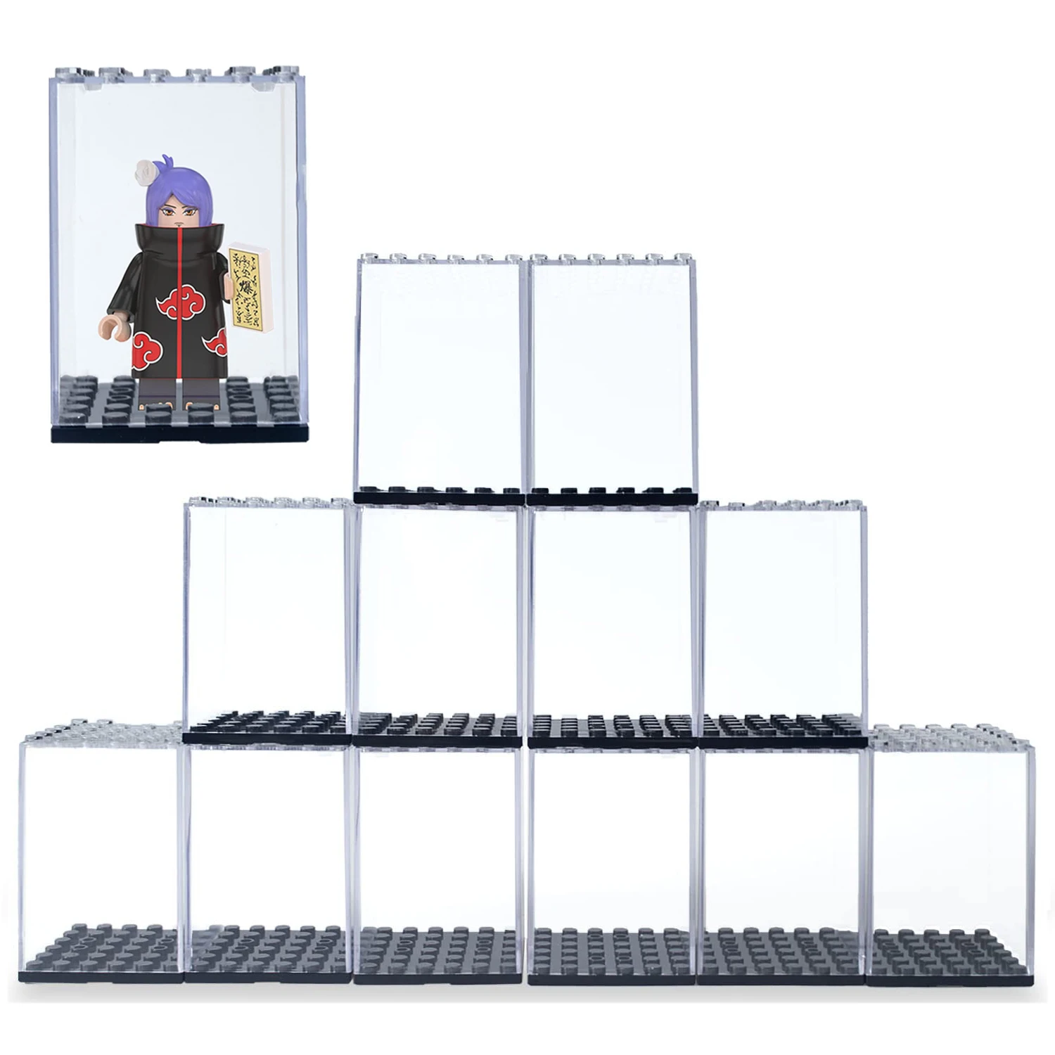12 Pezzi Minifigures Vetrina Acrilica Action Figure Building Block Display Box Custodia Impilabile Per Figurine Giocattoli