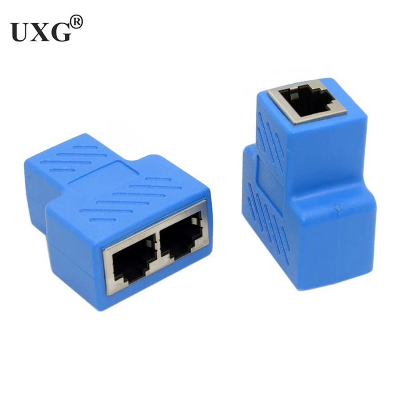 Cat6E Stp Utp Cat6 Rj45 8 P8C Plug To Dual Rj45 Splitter Network Ethernet Switcher Adapter Colore Blu 1 Pz
