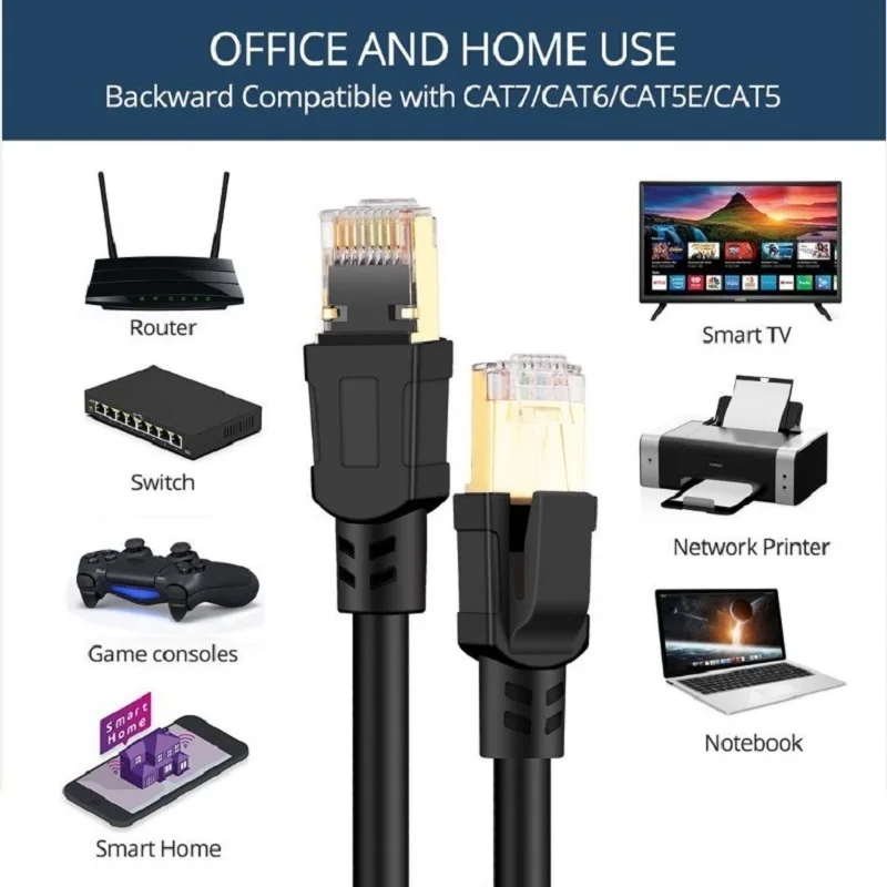 Cavo Ethernet Cat8 Stp 40Gbps Super Speed Cat 8 Rj45 Network Lan Patch Cord Per Router Modem Pc