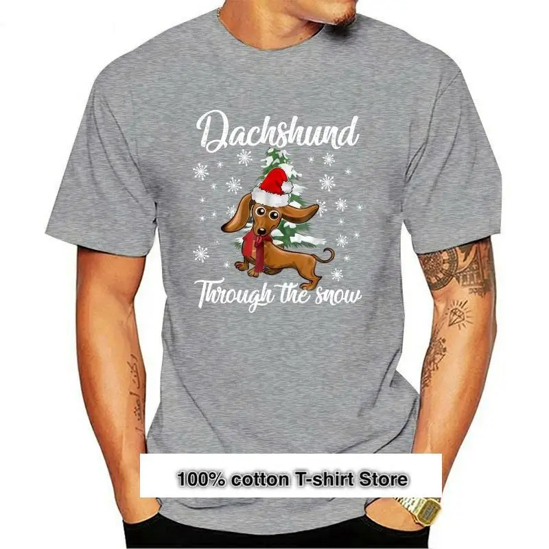 Camiseta De Perro Salchicha A Travys De La Nieve, Suetter De Navidad Para Hombre Y Mujer