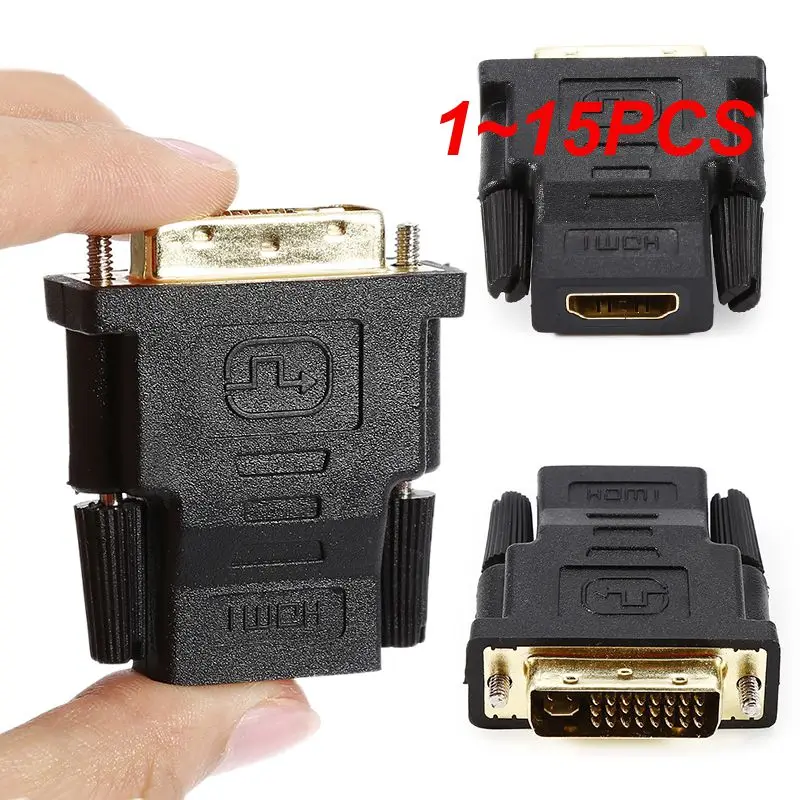 1 ~ 15Pcs Hdmi-Compatibile Femmina A Dvi 24 + 1Pin Maschio Convertitore Adattatore Cavo Connettore Plug And Play Monitor Tv Placcato Oro