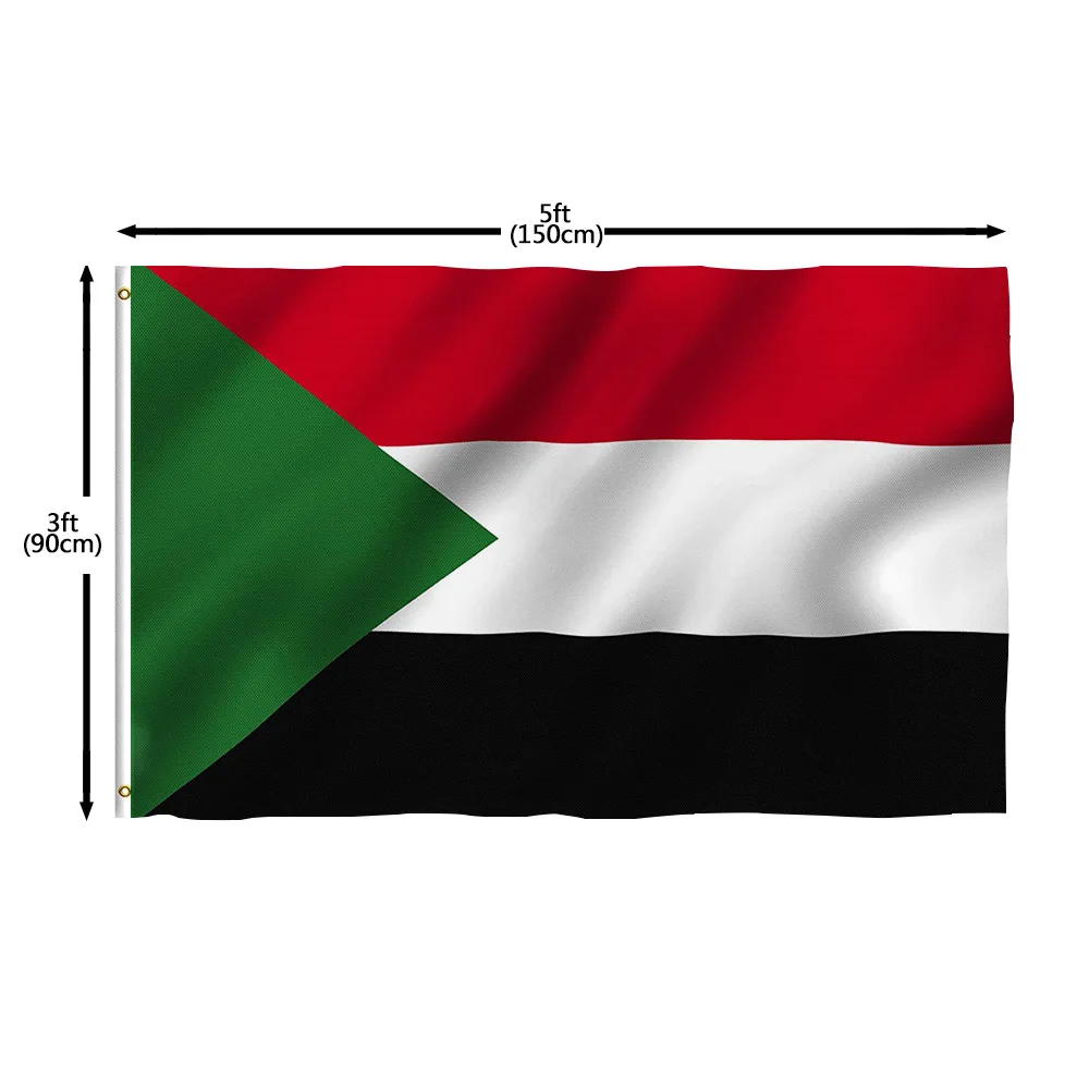 Consegna Diretta Bandiera Sudan 100% Poliestere