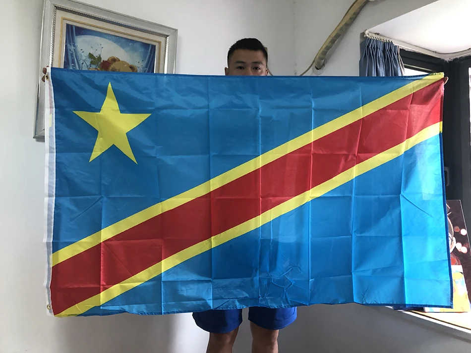 Bandiera Del Cielo Bandiera Del Congo 90 X150Cm Congo Repubblica Democratica Del Congo Bandiera 3X5 Ft Bandiera Nazionale Bandiere Per La Decorazione 