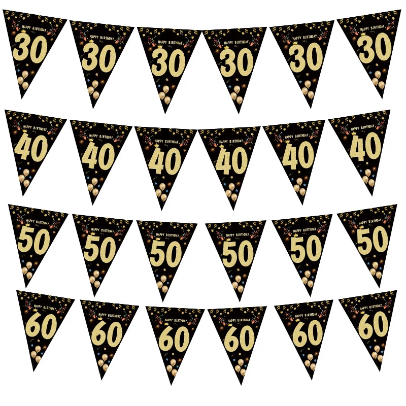 30 40 50 60 Anni Banner Di Carta Di Buon Compleanno Decorazioni Per Feste Di Compleanno Ghirlanda Per Adulti Compleanno Anniversaire 30/40Age Bandiere