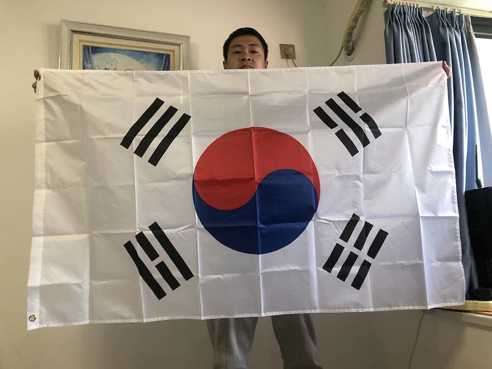 Bandiera Del Cielo Bandiera Della Corea Del Sud 90 X150Cm Tessuti In Poliestere Di Alta Qualità Bandiere Appese Bandiera Coreana Della Corea Del Sud P