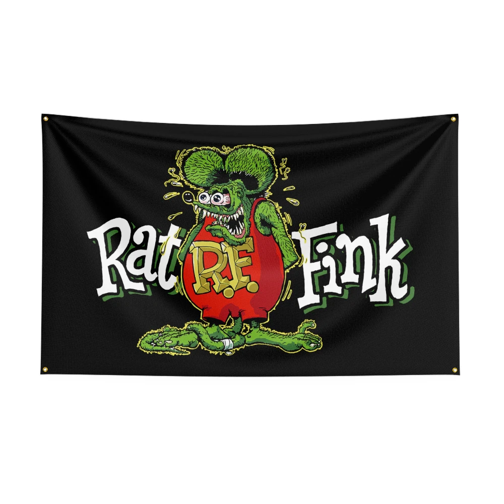 3 X5Ft Rat Finks Flag For Decor