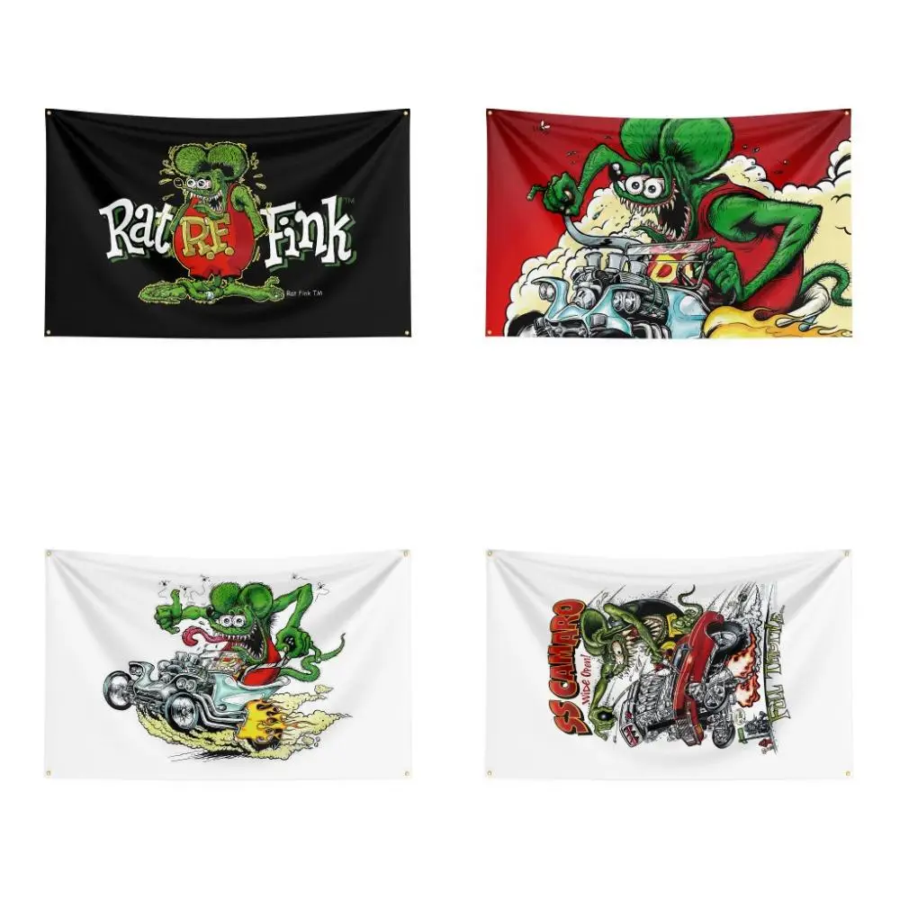 Rat Fink Choppers Flag 3X5 Ft Flying Banner Per Decor Indoor Outdoor