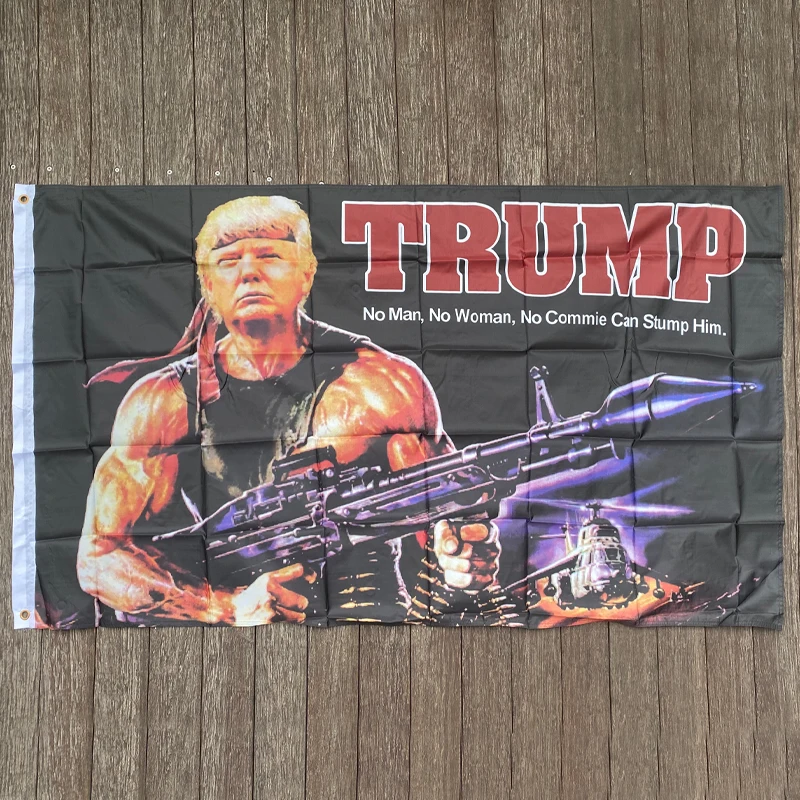 Xvggdg Custom Flag 90*150Cm Creative Trump Gun Pattern Bandiera Americana Trump Tank Flag Trump Hanging Flag Trump Flag