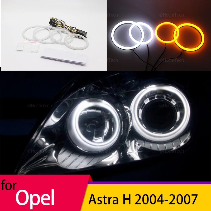 Bianco Giallo Halo Ring Angel Eyes Indicatori Di Direzione Switchback Cotton Led Light Rings Per Opel Astra H 2004-2007 Pre Facelift Alogeno