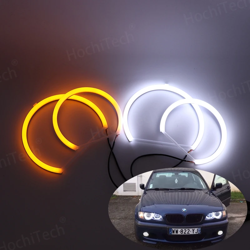 Per Bmw Serie 3 E46 Berlina Touring Wagon Coupé Compatto 1998-2005 Led Bianco Faro Halo Angel Demon Eyes Kit Angel Eyes Light