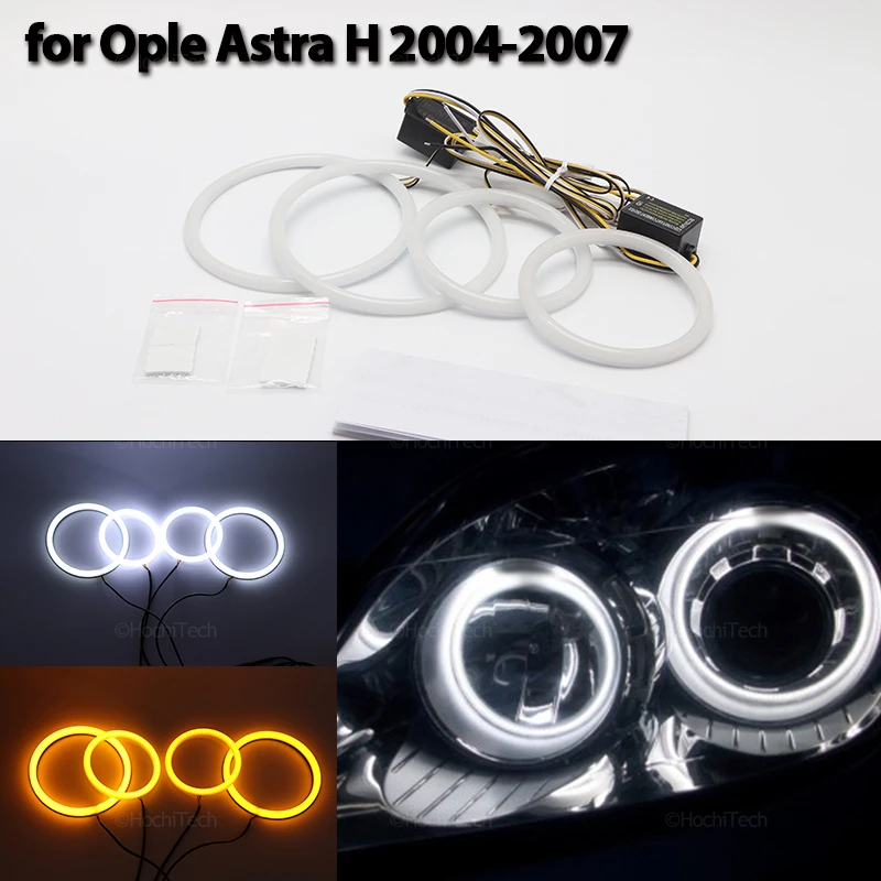 Halo Ring Angel Eyes Indicatori Di Direzione Switchback Cotton Led Bianco Giallo Per Opel Astra H 2004-2007 Faro Alogeno Pre-Lifting