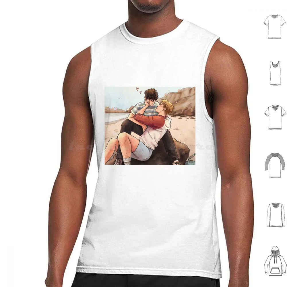 Nick And Charlie Heartstopper Beach Canotte Stampa Cotton Heartstopper Charlie Love Spring Nelson Bisessuale Nick