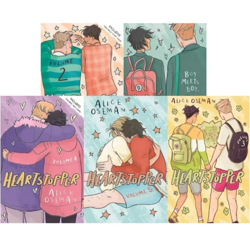5 Libri/Set Heartstopper Series Volume 1-5 Libri Set Di Alice Oseman Heartstopper Series Volume 1-5 Libri Set Di Alice Oseman