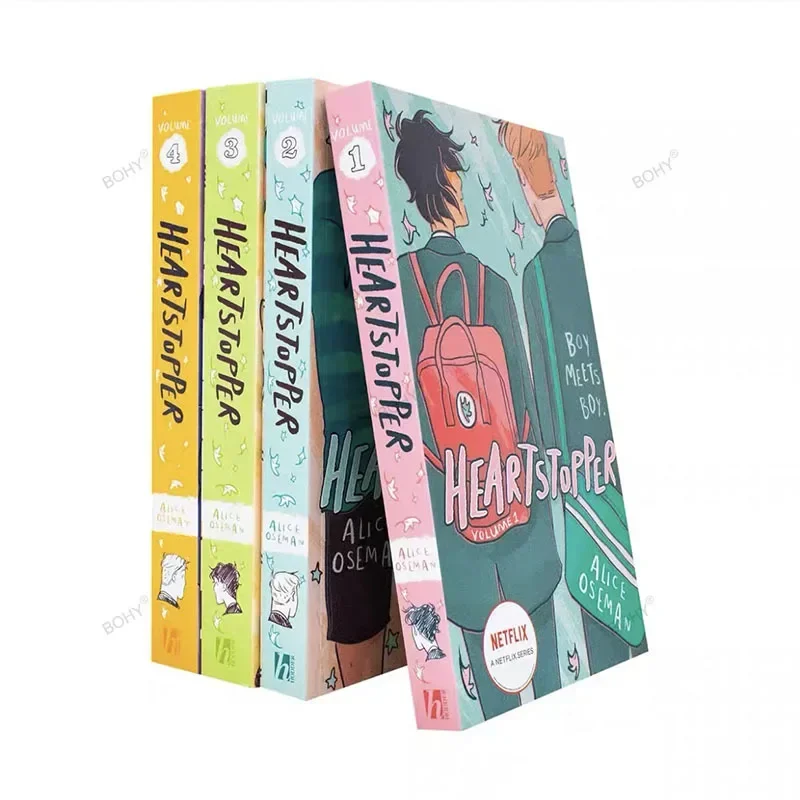 4 Libri/Set Heartstopper Series Volume 1-4 Libri Set Di Alice Oseman Heartstopper Series Volume 1-4 Libri Set Di Alice Oseman
