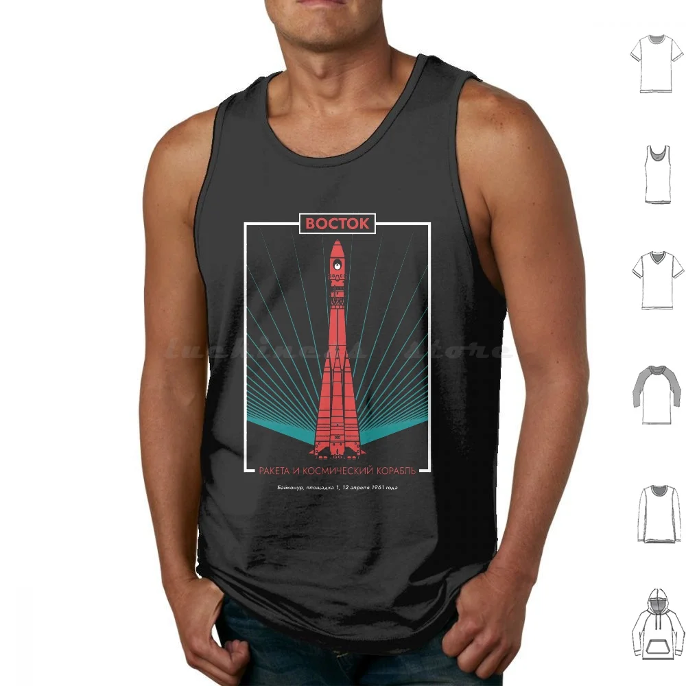 Vostok 8K72K. Rocket & ( In Russo) Canotte Gilet Senza Maniche Rockets Rocket Engine Exploration Gagarin Space Vintage