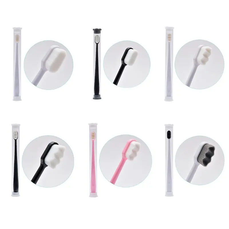 Million For Nano Spazzolino Da Denti Con Setole Morbide Con Scatola Ultra-Sottile Super Soft Hair Spazzolino Da Denti Per Adulti Portatile Da Viaggio 