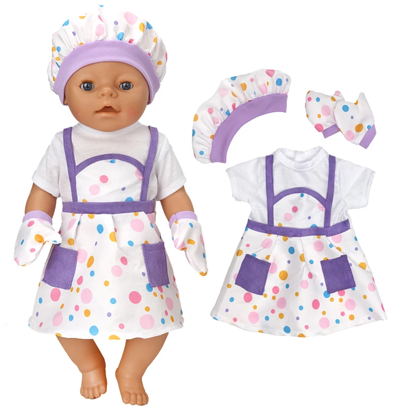43 Cm Baby Doll Dress Cooking Chef Uniform 17 Pollici Reborn Dolls Abbigliamento Giocattoli Accessori