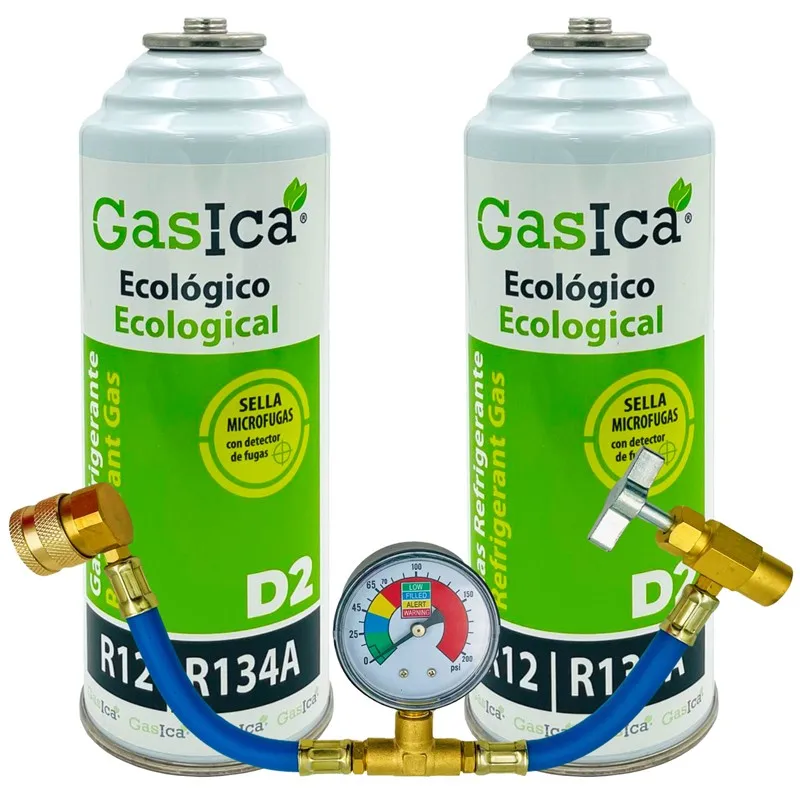 Pack Gas Refrigerante D2 - R12-R134A + Manometro