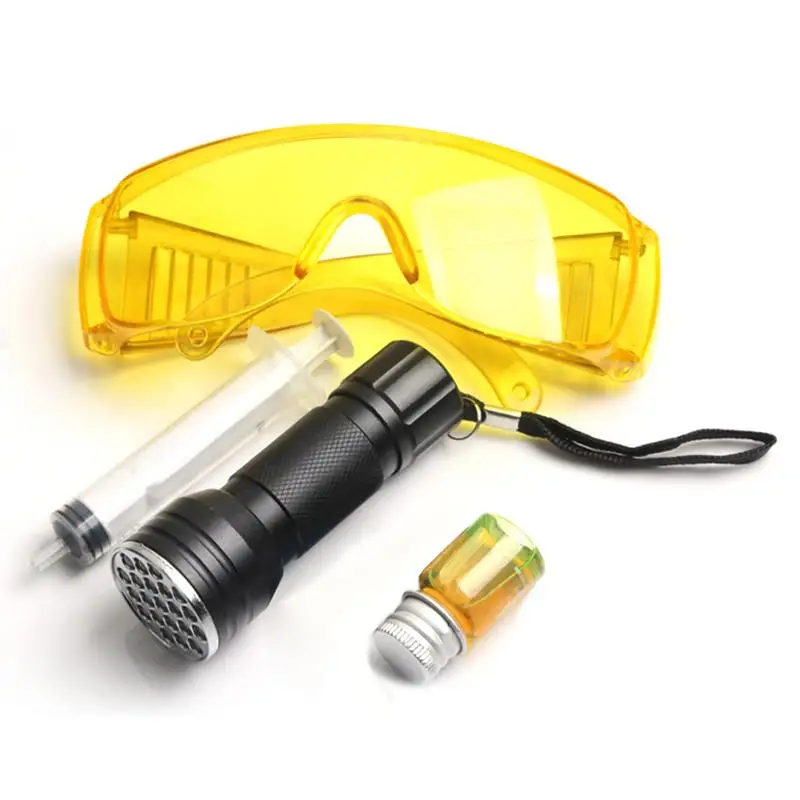 Auto Aria Condizionata Sistema Ac Rilevatore Di Perdite Kit Led Torcia Uv Occhiali Protettivi Strumento Di Tintura Uv Rilevatore Di Gas Refrigerante R
