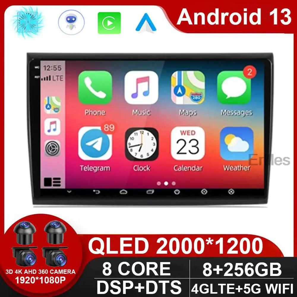 Android 13 Autoradio Lettore Video Multimediale 2 Din Navigazione Gps Per Fiat Bravo 2007 - 2012 Autoradio Audio Stereo Carplay Dvd