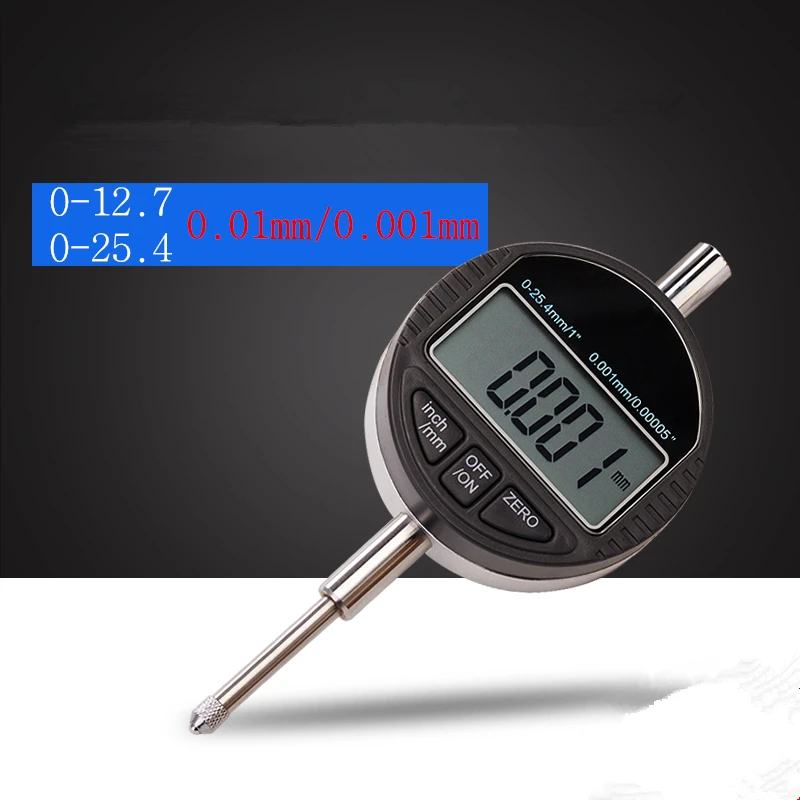 4 Size Indicatore Digitale 0-12.7Mm/0-25.4Mm 0.001 Millimetri 0.00005 "Micrometro Elettronico Micrometro Metrico/Inch Dial Indicator Gauge