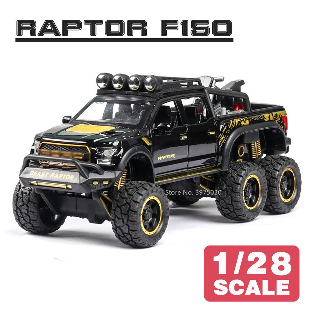 1/28 Raptor F150/G63 Pickup Big Wheels Modello Di Auto Giocattolo In Lega Diecast Metal Monster Truck Car Fuoristrada Per La Collezione Di Bambini