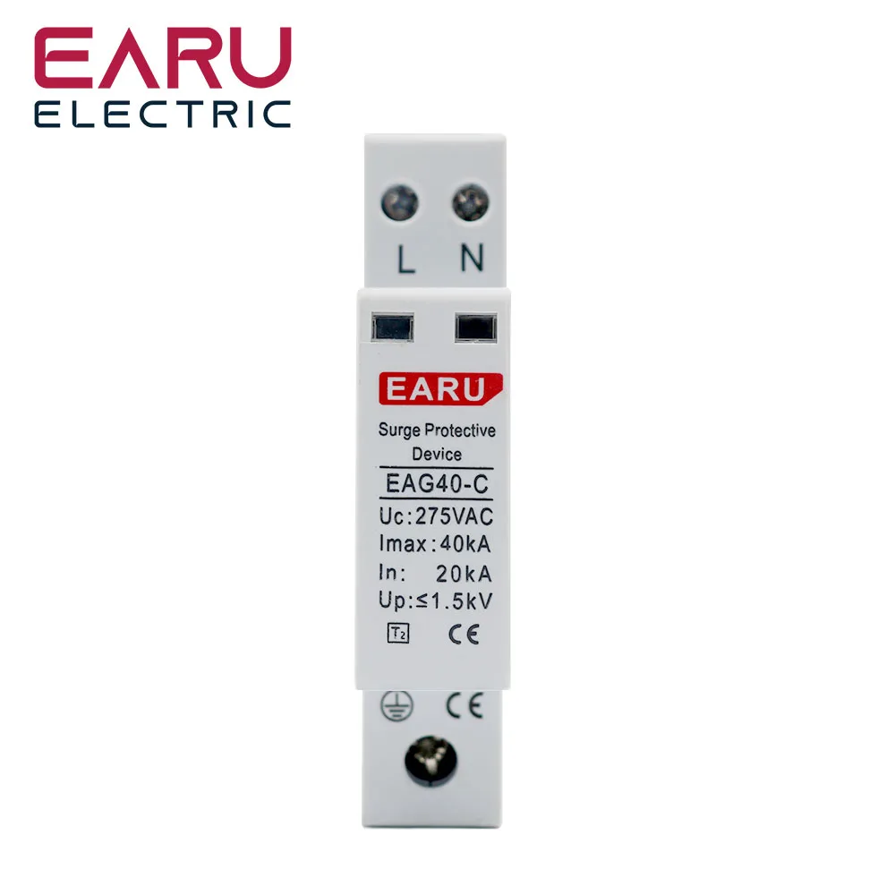 1P+N Ac Spd 4P 20Ka~40Ka 275V House Surge Protector Protection Protective Low-Voltage Arrester Device