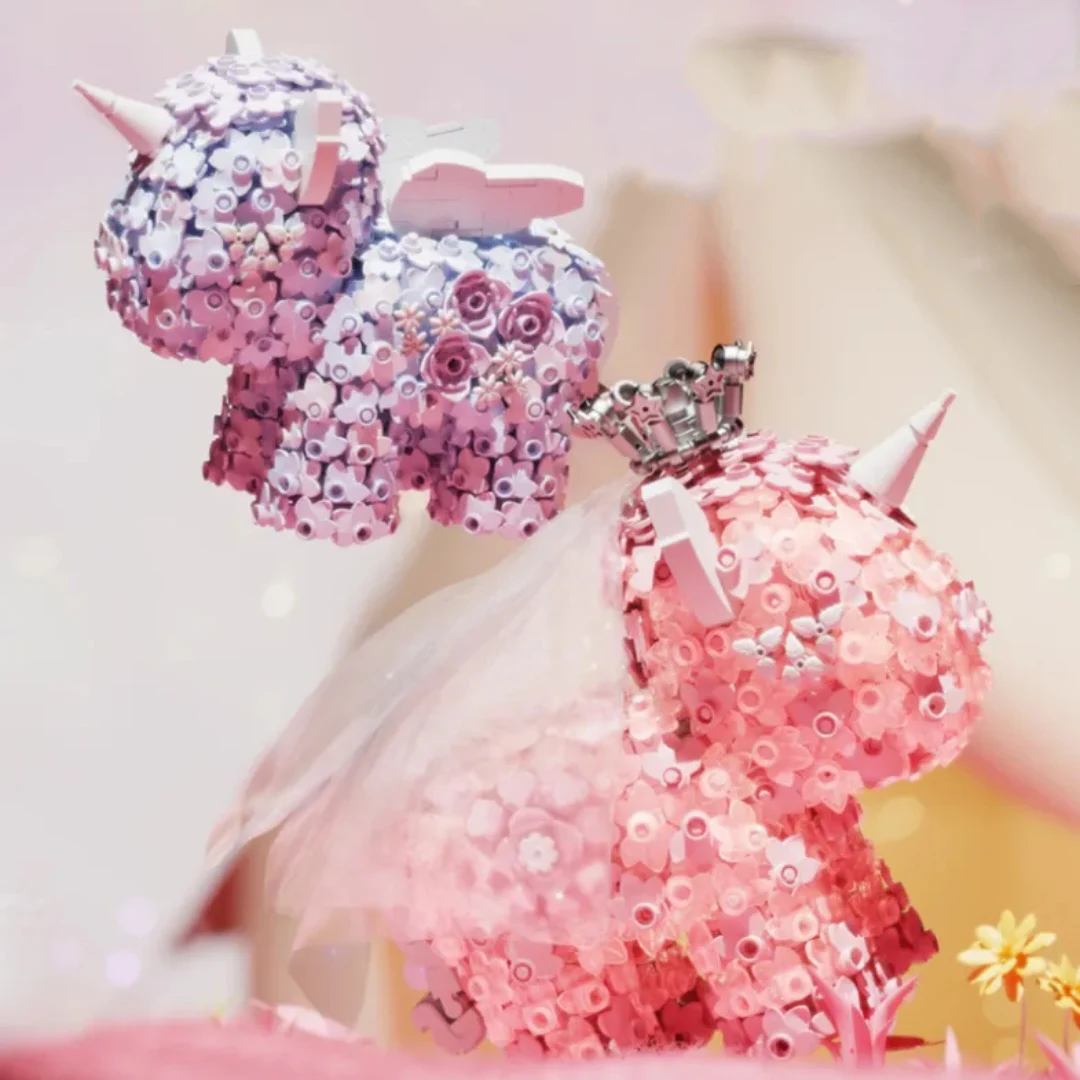 Creative Dream Garden Flower Unicorn Building Block Princess Prince Assemblare Bricks Model Toys Collection For Girls Gifts