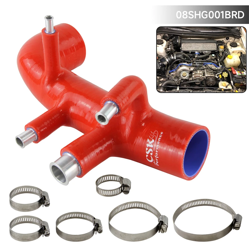 Tubo Di Aspirazione Turbo In Silicone + Morsetti Per Subaru Impreza Wrx Sti Gc8 Ej20 Vers 5-6Turbo Engine 1998-2000 Nero/Blu/Rosso