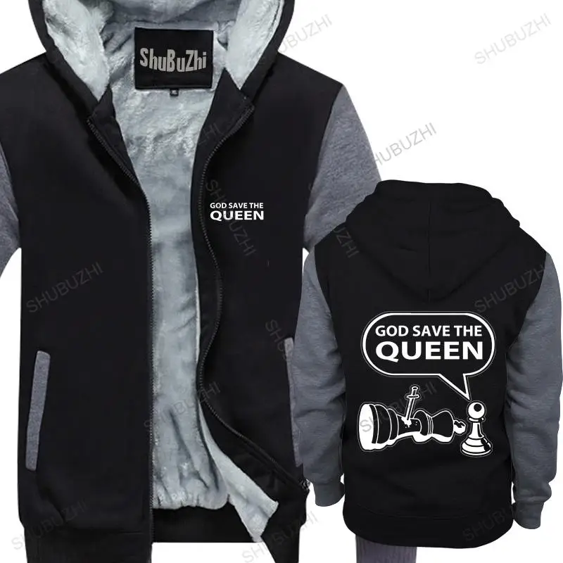 Uomo Streetwear Con Cappuccio Zipper God Save The Queen - Chess Chess Piece Scacchiera Mens Shubuzhi Fleece Hoodies