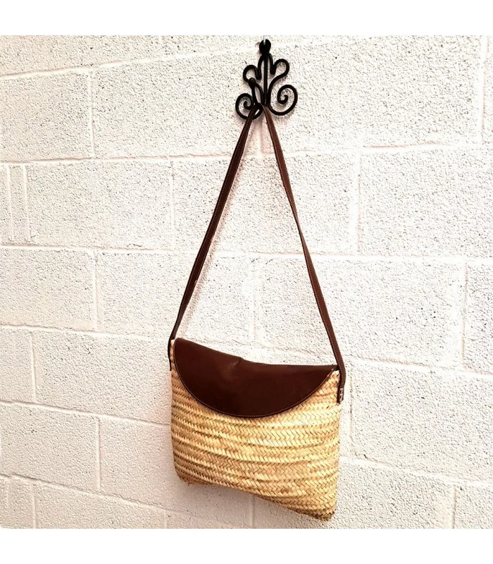 Bolso De Palmito Y Cuero - 100% Cuero Y Palmito - Modelo Palma
