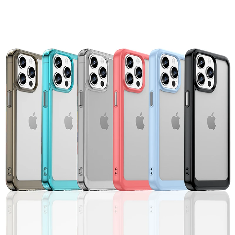 Per Iphone 15 Pro Max Custodia New Luxury Silicone Clear Bumper Tpu Antiurto Back Per Iphone 15 Pro Max 14 13 12 Se 3 8 7 Cover