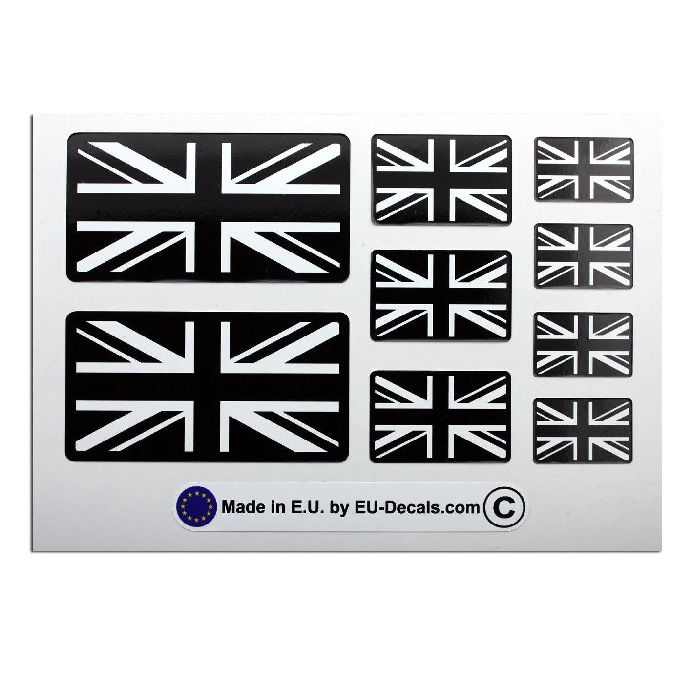 Per 9X Uk Union Jack Flags Adesivi Per Decalcomanie Laminati Neri/Bianchi Triumph Bonneville