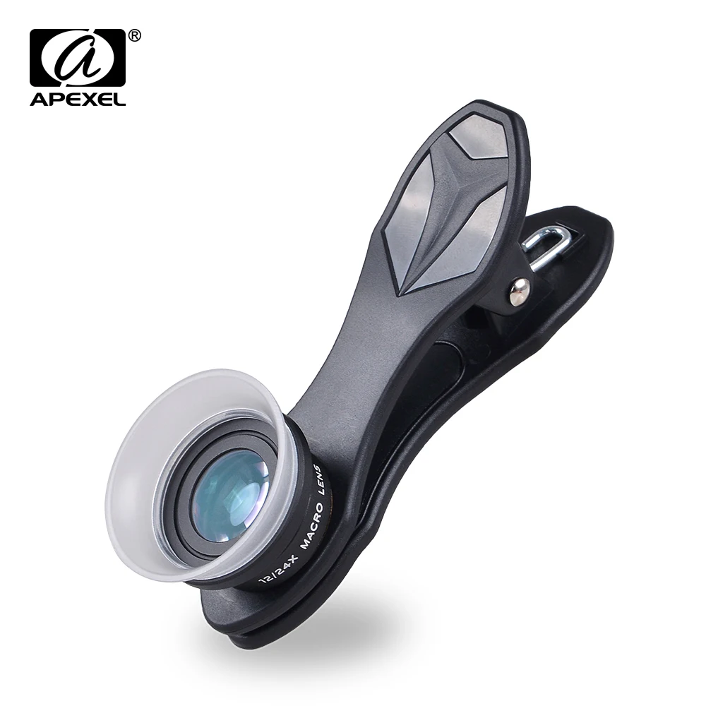 Apexel Phone Lens 2 In 1 Clip-On 12 X Macro + 24 X Super Macro Lens Kit Per Iphone 7/6S / 6S Plus Ios Smartphone Android 24Xm
