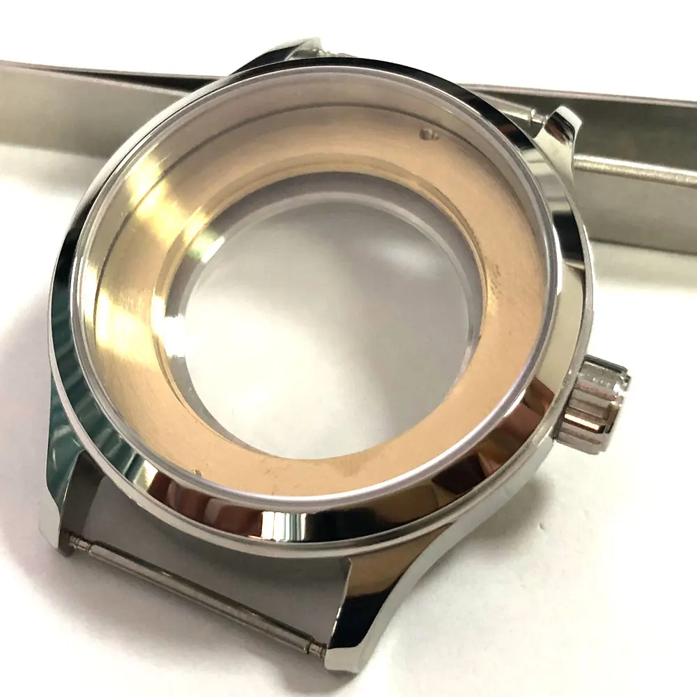 Corgeut 42 Millimetri Vetro Zaffiro Lucido 316L In Acciaio Inox Watch Case Fit Eta 2836 2824 Miyota 8215 Movimento 821A