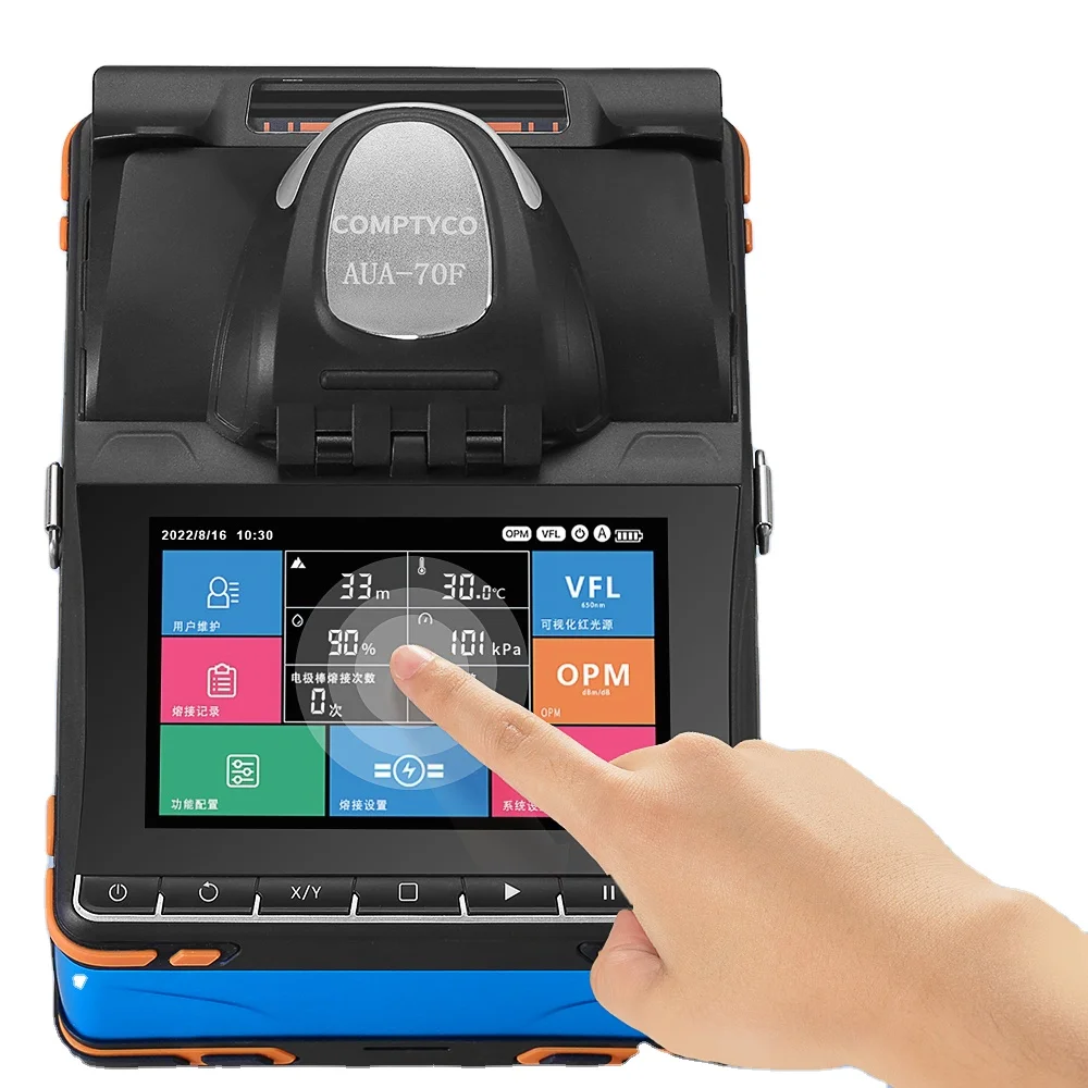 Comptyco Aua-70F Bule 6 Motore Completamente Automatico Fusion Splicing Machine Fibra Ottica Splicing Machine Touchable Screen