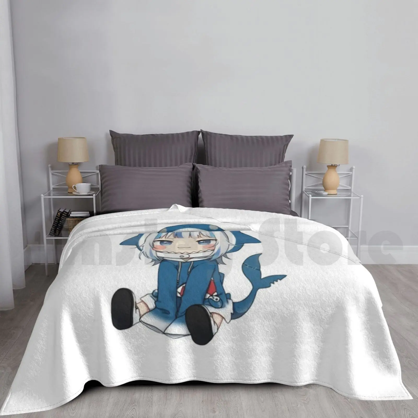 Gawr Gura Shark Coperta Fashion Custom Gawr Gura Gawr Gura Gwrgura Gwrt Holovive Holomyth Holoen Vtuber Gawr
