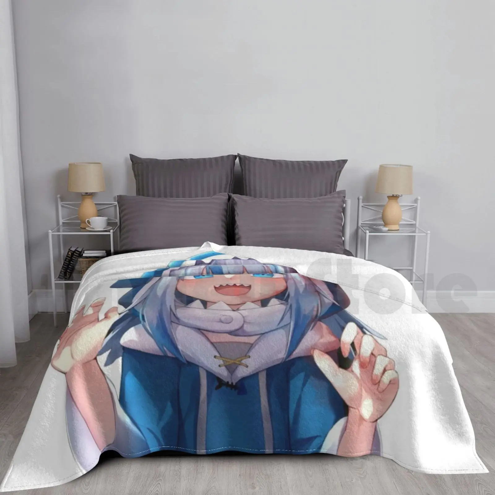 Gawr Gura Shark Coperta Fashion Custom Gawr Gura Gawr Gura Gwrgura Gwrt Holovive Holomyth Holoen Vtuber Gawr Gura