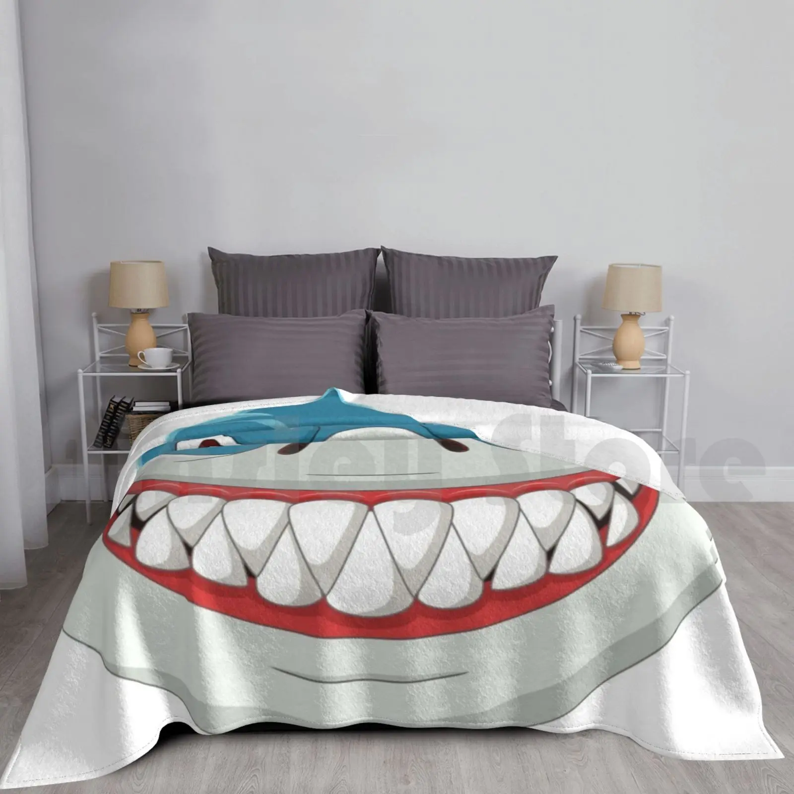 Coperta Per Faccia Di Squalo Per Divano Letto Da Viaggio Faccia Di Squalo Squalo Bocca Spaventoso Squalo Spaventoso Spaventoso