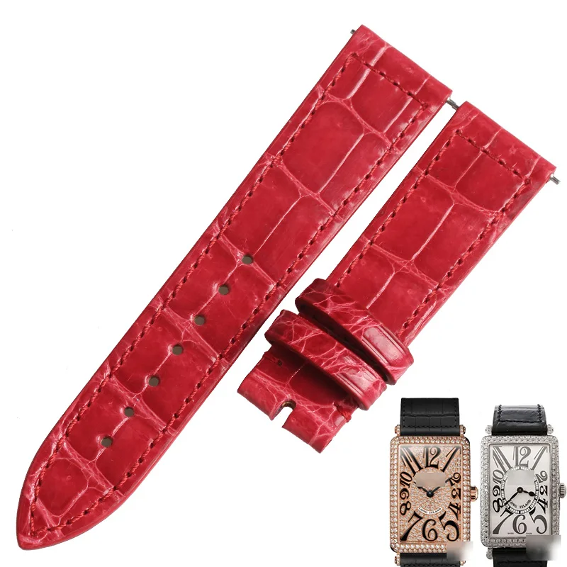 Wentula Cinturini Per Franck Muller Long Island Muslimah/Muslimb Alligator Skin/Coccodrillo Grain Woman Watch Band