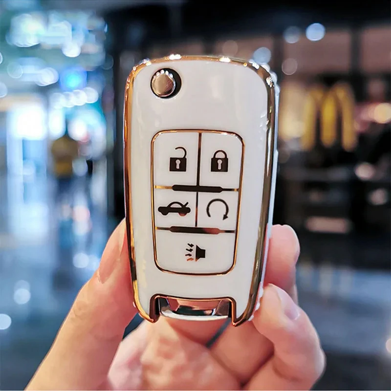 4 5 Pulsanti Tpu Car Flip Key Fob Cover Per Chevrolet Equinox Volt Cruze Impala Camaro Garna Yakista Aveo Impala Gmc Terrain