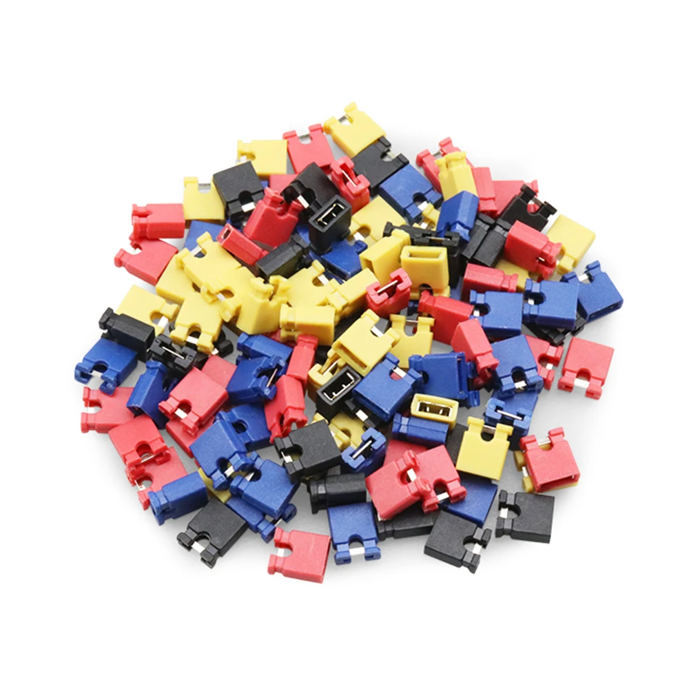 100Pcs 2.54Mm Wire Jumper Cap Open Type Shorting Cap Short Circuit Block Pin Header Block Circuit Board Connector Wire Terminal