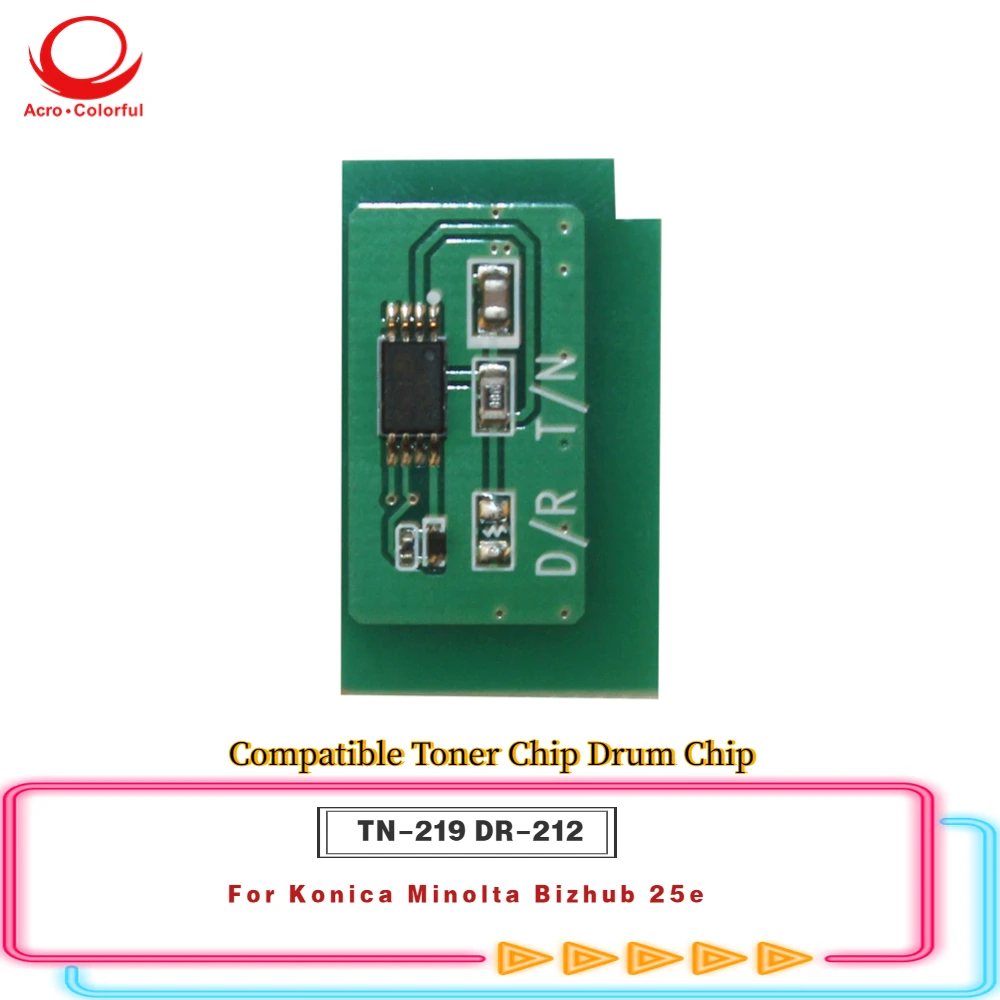 Il Chip Di Toner Compatibile Al Tn-219 Si Applica Alla Stampante Laser Konica Minolta Bizhub 25E Dr-212 Drum Chip