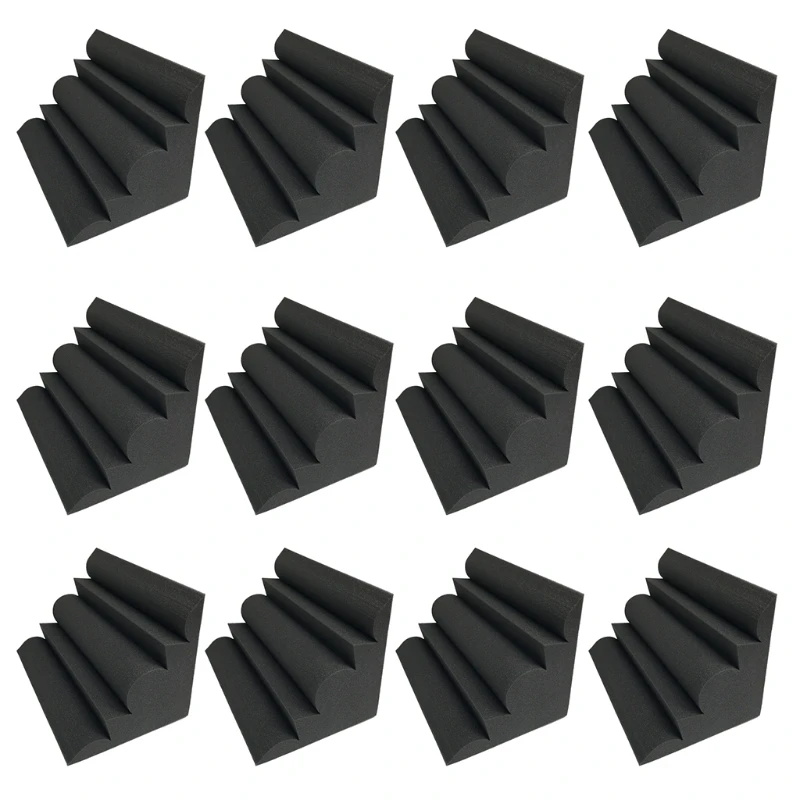 Lxaf 12Pcs Angolo Acustica Insonorizzata Schiuma Ad Alta Densità Ritardante Di Fiamma Bass Trap Assorbimento Acustico