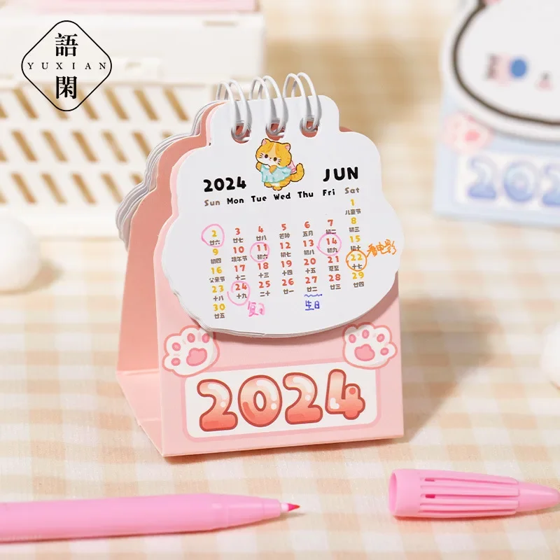 Calendario Da Tavolo Cute Mini Carry Calendar Student Record Punch Plan Office Desk Forniture Per Ufficio Calendario Da Scrivania Per Ufficio Calendar