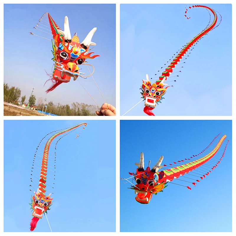 Spedizione Gratuita Dragon Kite Flying Aquiloni Cinesi Giocattoli Aquilone Tradizionale Dragon Kite Aquiloni Professionali Fabbrica Kite Paper Kitsurf